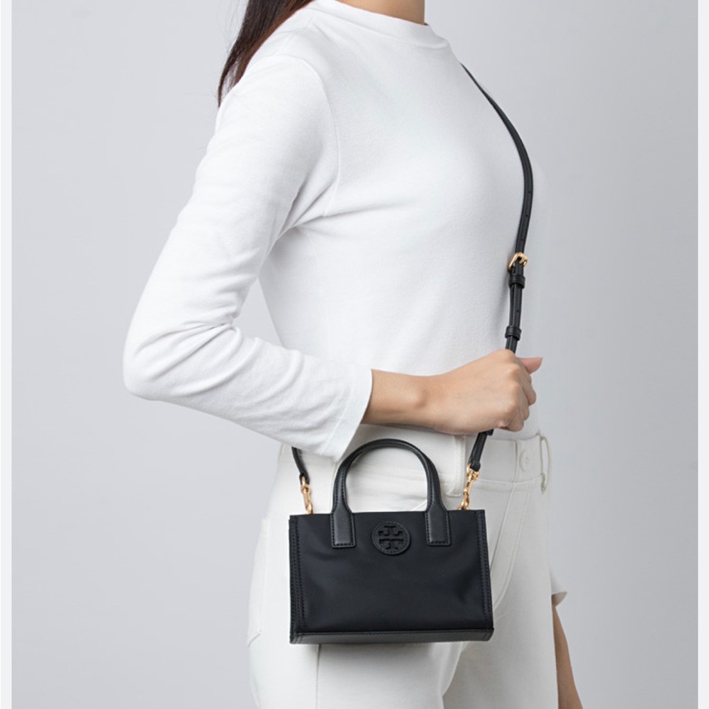 NWT Authentic Tory Burch Navy EllaNylon Mini Tote - Picture 5 of 5